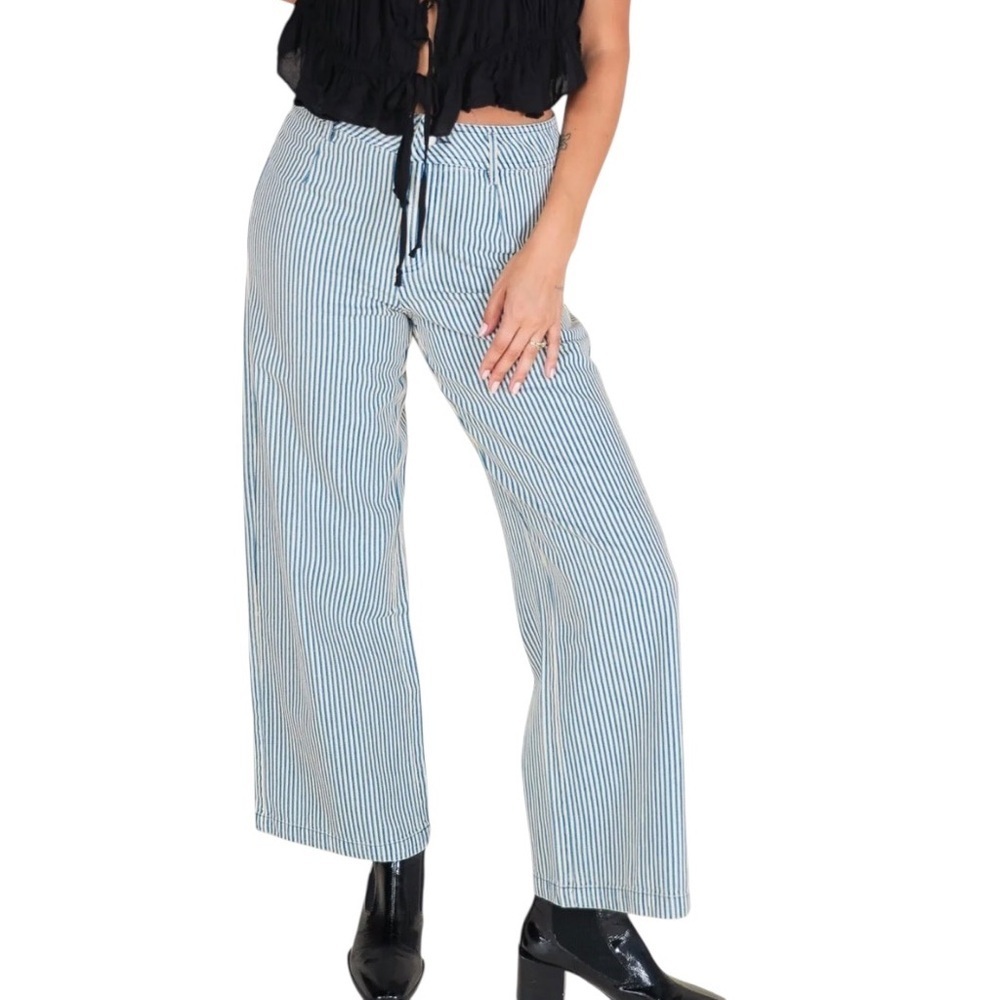Molly Green | Glenn Striped High Waist Wide Leg Pants | Sz S